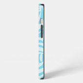 Blauwe zebra streeppatroon iPhone hoesje (Linkerkant)