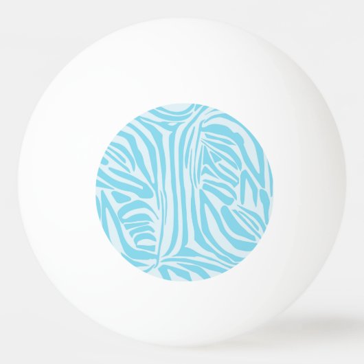Blauwe zebra streeppatroon pingpongbal (Voorkant)