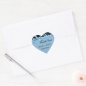 Blauwe zebra strepen en boog dank u Sticker (Envelop)