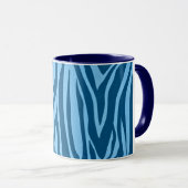 Blauwe zebra strepen mok (Voorkant rechts)