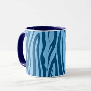 Blauwe zebra strepen mok