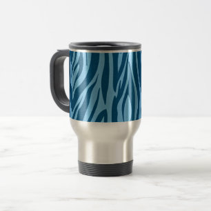 Blauwe zebra strepen reisbeker