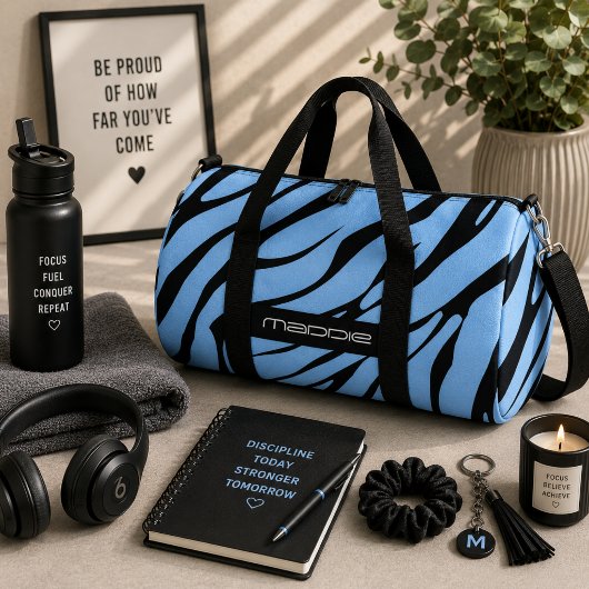 Blauwe zebra strepenpatroon plunjezak