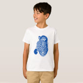 Blauwe Zebra T-shirt (Voorkant volledig)