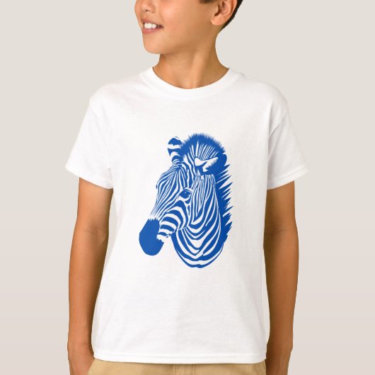 Blauwe Zebra T-shirt (Voorkant)