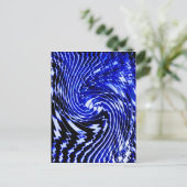 Blauwe Zebra Werveling Briefkaart (Staand voorkant)