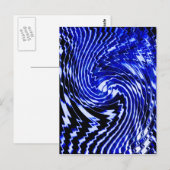 Blauwe Zebra Werveling Briefkaart (Voorkant / Achterkant)