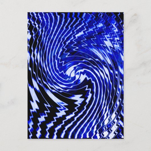 Blauwe Zebra Werveling Briefkaart (Voorkant)