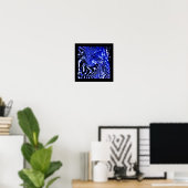 Blauwe Zebra Werveling Poster (Thuiskantoor)
