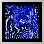 Blauwe Zebra Werveling Poster (Voorkant)