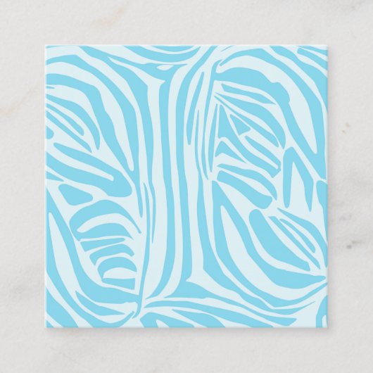 Blauwe zebraprint afsprakenkaartje (Voorkant)
