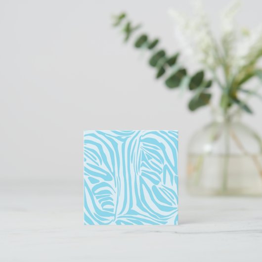 Blauwe zebraprint afsprakenkaartje (Staand voorkant)