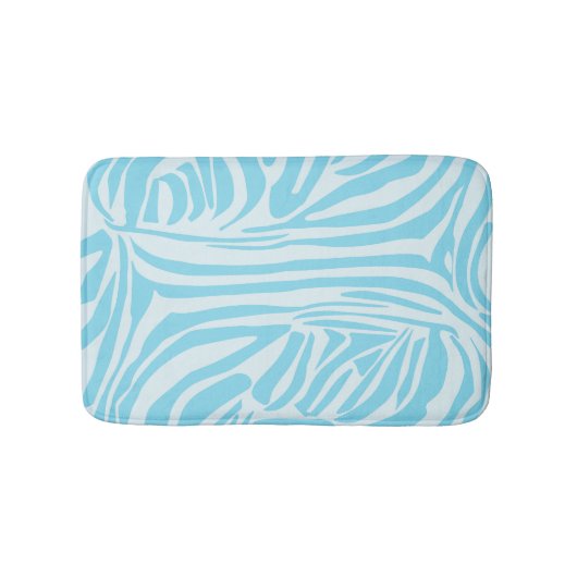 Blauwe zebraprint badmat (Voorkant)