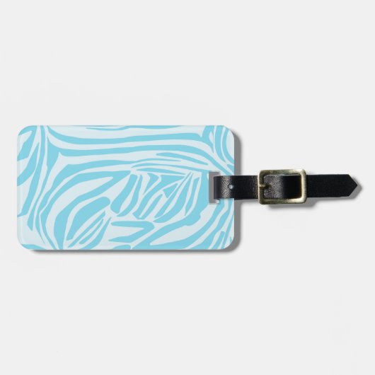 Blauwe zebraprint bagagelabel (Voorkant horizontaal)