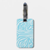 Blauwe zebraprint bagagelabel (Achterkant verticaal)