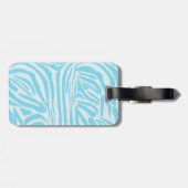 Blauwe zebraprint bagagelabel (Achterkant horizontaal)