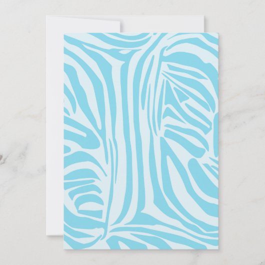 Blauwe zebraprint bedankkaart (Voorkant)