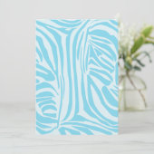 Blauwe zebraprint bedankkaart (Staand voorkant)