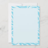Blauwe zebraprint bedankkaart (Achterkant)