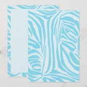Blauwe zebraprint bedankkaart (Voorkant / Achterkant)