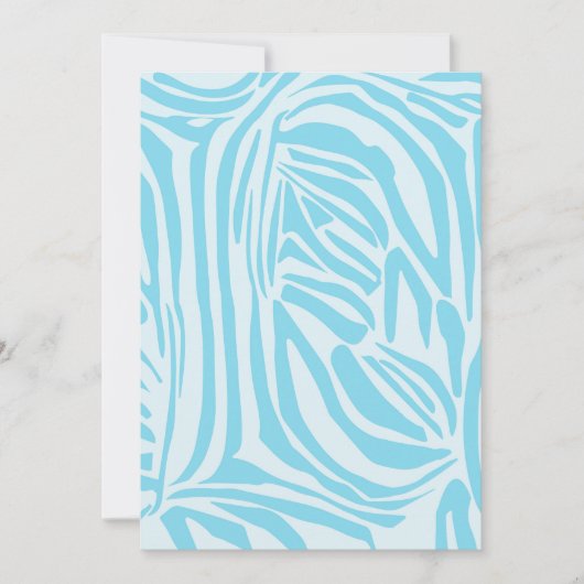 Blauwe zebraprint feestdagenkaart (Voorkant)