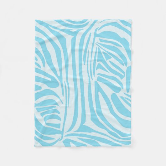 Blauwe zebraprint fleece deken (Voorkant)