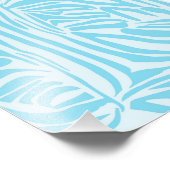 Blauwe zebraprint foto afdruk (Hoek)