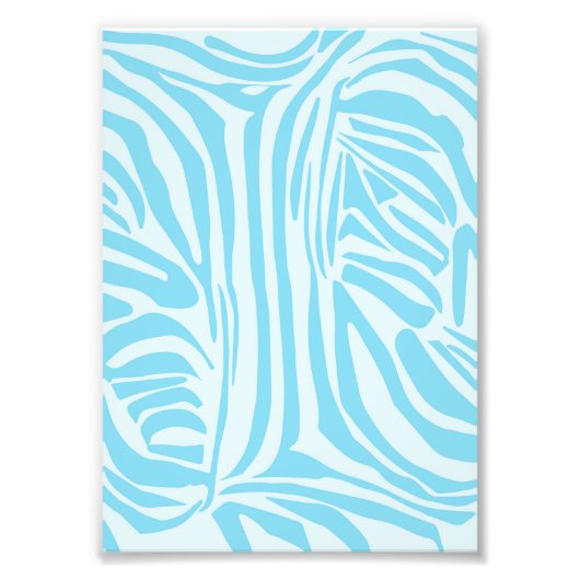 Blauwe zebraprint foto afdruk (Voorkant)