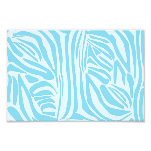 Blauwe zebraprint foto afdruk (Voorkant)