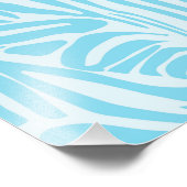 Blauwe zebraprint foto afdruk (Hoek)
