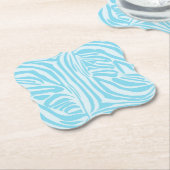 Blauwe zebraprint kartonnen onderzetters (Gekanteld)