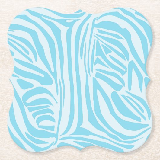 Blauwe zebraprint kartonnen onderzetters (Voorkant)