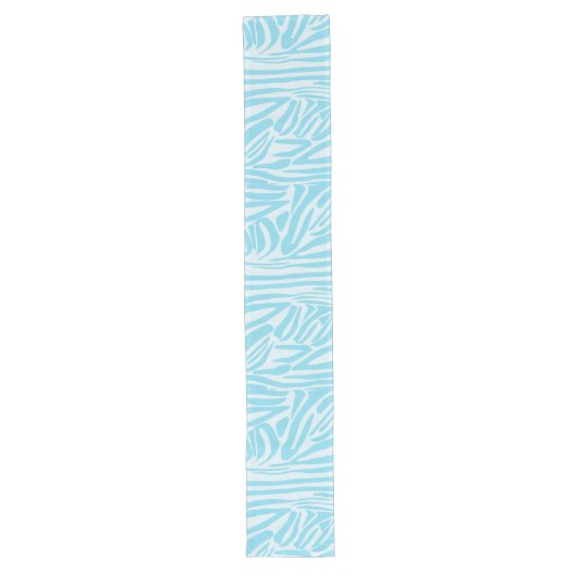 Blauwe zebraprint lange tafelloper (Voorkant)