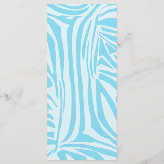 Blauwe zebraprint menu (Achterkant)