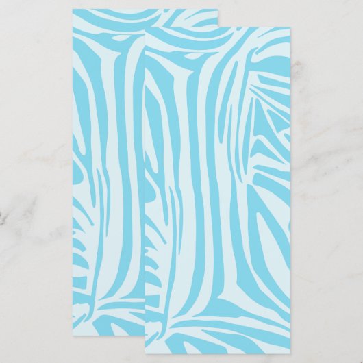 Blauwe zebraprint menu (Voorkant / Achterkant)