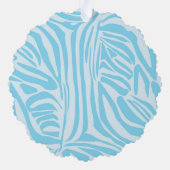 Blauwe zebraprint ornament kaart (Achterkant)