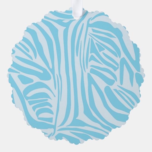 Blauwe zebraprint ornament kaart (Achterkant)
