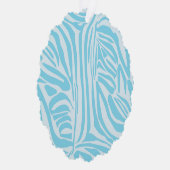 Blauwe zebraprint ornament kaart (Rechts)