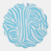 Blauwe zebraprint ornament kaart (Voorkant)