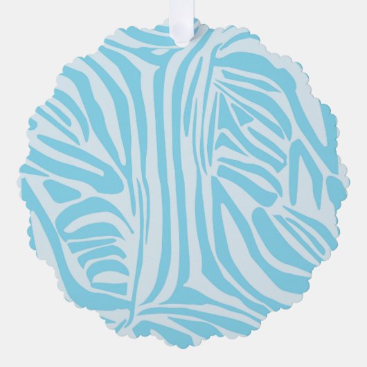 Blauwe zebraprint ornament kaart (Voorkant)
