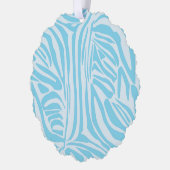 Blauwe zebraprint ornament kaart (Links)