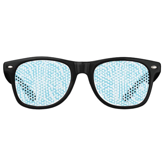 Blauwe zebraprint retro zonnebril (Voorkant)
