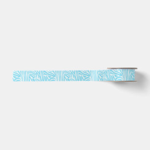 Blauwe zebraprint satijnen lint