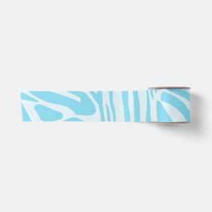 Blauwe zebraprint satijnen lint