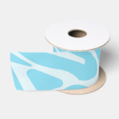 Blauwe zebraprint satijnen lint (Spoel)