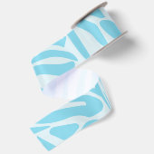 Blauwe zebraprint satijnen lint (Achterkant)