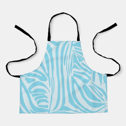 Blauwe zebraprint schort (Voorkant)