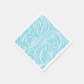Blauwe zebraprint servet (Hoek)
