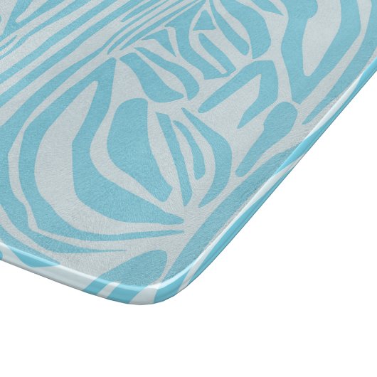 Blauwe zebraprint snijplank (Hoek)