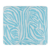 Blauwe zebraprint snijplank (Voorkant)